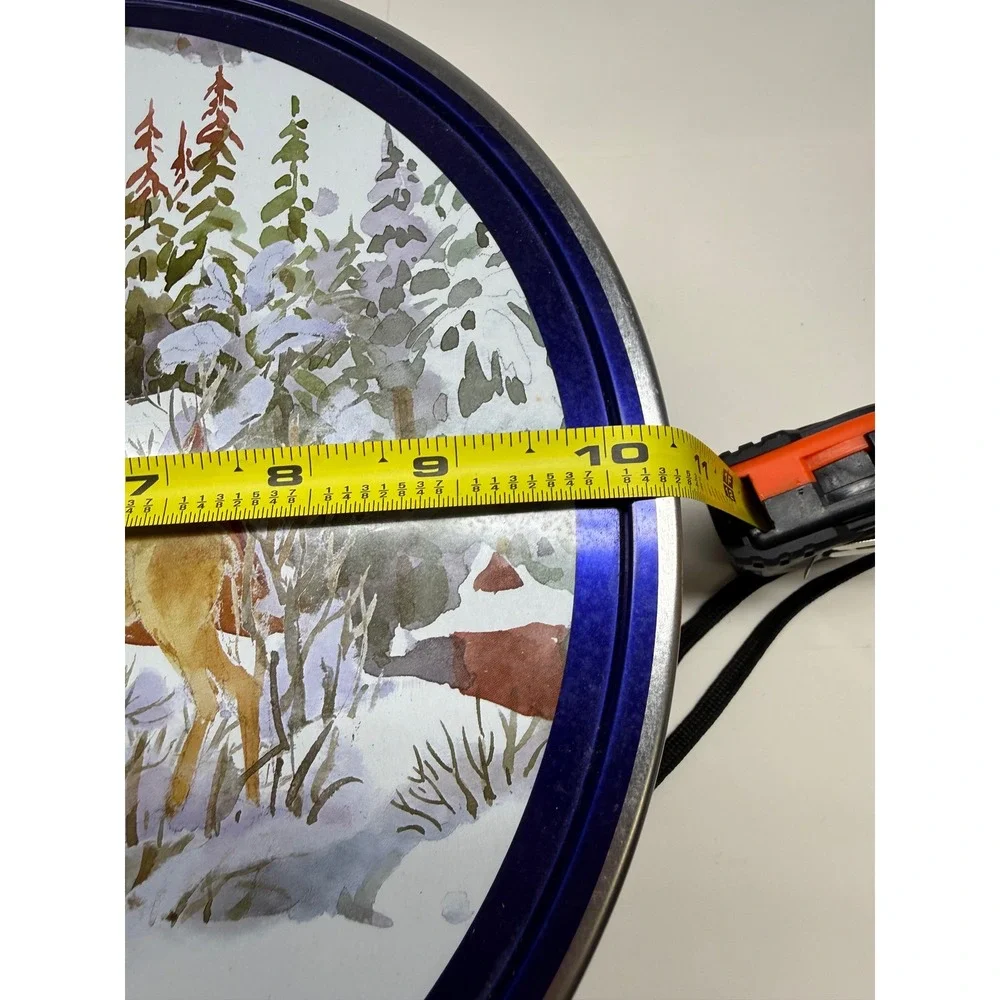 Sam's Choice Winter Deer Holiday Cookie Tin Large Round Metal Storage 10 inch